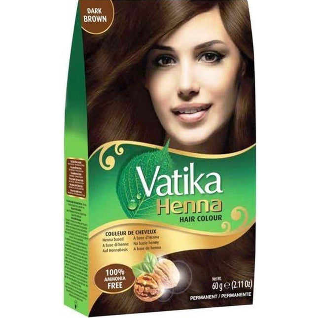 Coloration capillaire au henné Dabur Vatika 6x10gr. Châtain Foncé