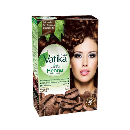 Coloration capillaire au henné Dabur Vatika 6x10gr. Châtain Foncé