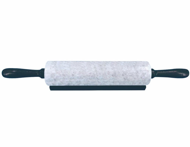 Rouleau à pâtisserie en marbre avec poignées en bois noires