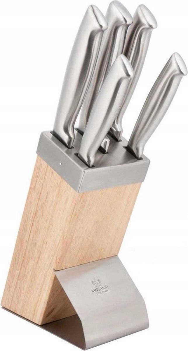 Kinghoff - 6-piece knife set - with wooden block