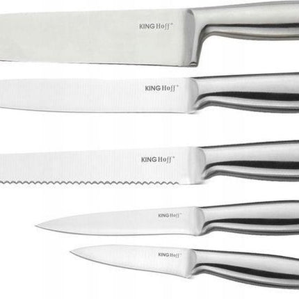 Kinghoff - Ensemble de 6 couteaux - avec bloc en bois