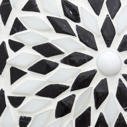 Plafonnier oriental mosaïque noir & blanc bohème 24 cm