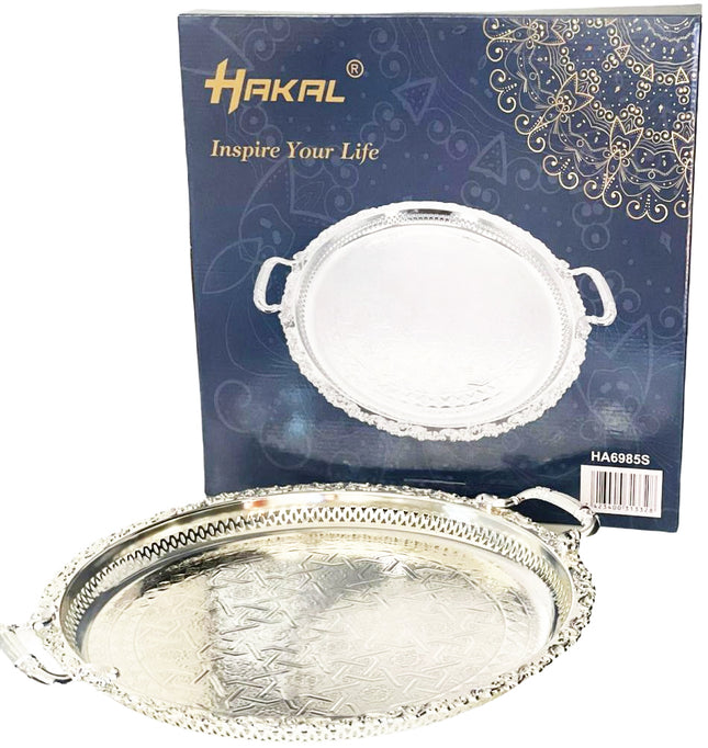 Plateau marocain argenté 45cm