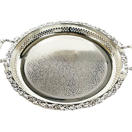 Plateau marocain argenté 38cm