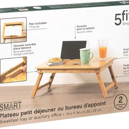 Plateau de lit/table d'ordinateur portable/plateau Smart 54 x 34 cm bambou