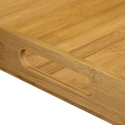 Dienbladen set van 2x stuks met opstaande rand - bamboe hout - 46 x 30 cm/38 x 26 cm