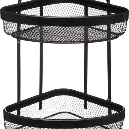 Étagère de douche - Étagère à épices 2 niveaux - Noir - Étagères d'angle