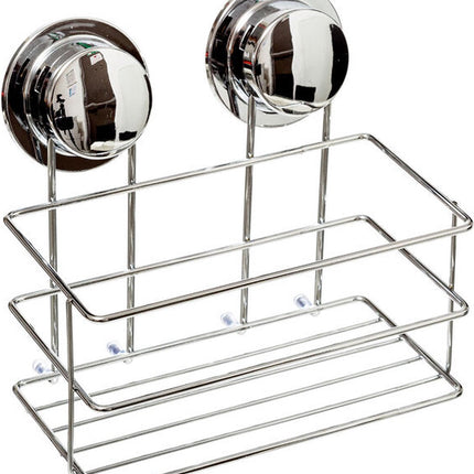 Étagère de douche/salle de bain en métal avec ventouses 19 x 12 x 18 cm