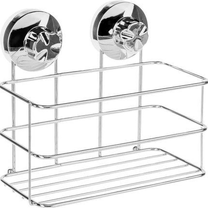 Étagère de douche/salle de bain en métal avec ventouses 19 x 12 x 18 cm