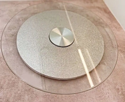 Plateau de service rotatif - tournant - 45 - cm - verre - trempé - transparent