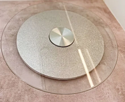Plateau de service rotatif - tournant - 45 - cm - verre - trempé - transparent