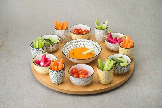 Cosy&Trendy Azra 14-Piece Lazy Susan - Ø 40 cm - Bamboo