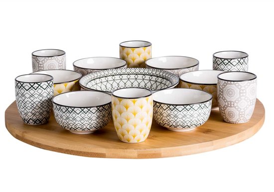 Cosy&Trendy Azra 14-Piece Lazy Susan - Ø 40 cm - Bamboo