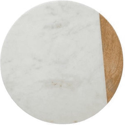 Plateau tournant - Marbre & Bois - diamètre 30,5 cm. Hauteur 4,5 cm
