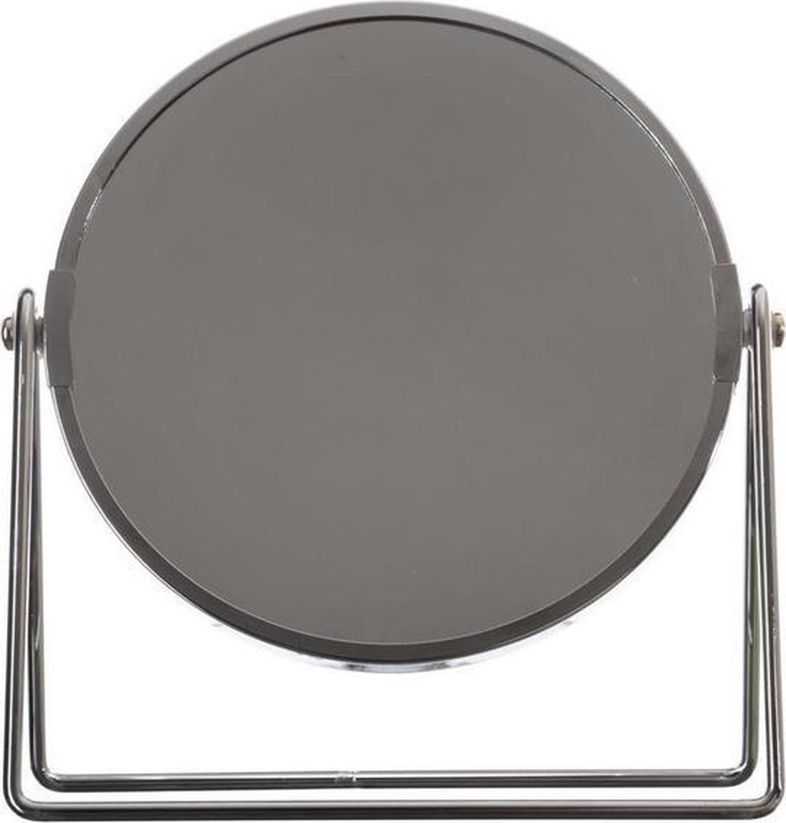 Double-sided make-up/shaving mirror with stand 19 x 8 x 21 cm silver