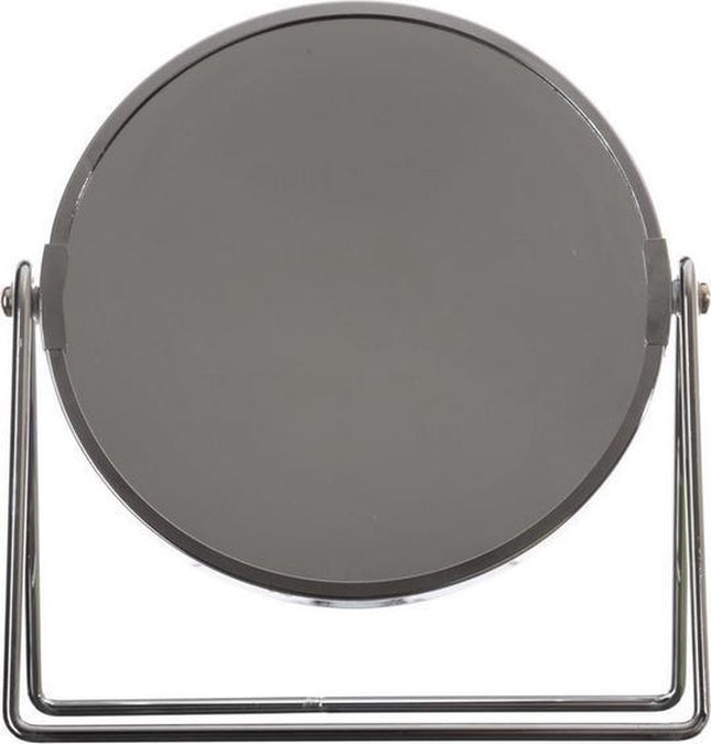 Miroir de maquillage/rasage double sur pied 19 x 8 x 21 cm argenté