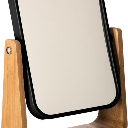 Miroir de maquillage/rasage double sur pied 16 x 6 x 22 cm noir - Miroirs de rasage de salle de bain sur pied