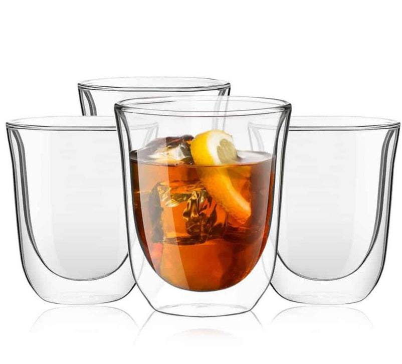 4 Dubbelwandige thermische Theeglazen Koffieglazen -  220ml