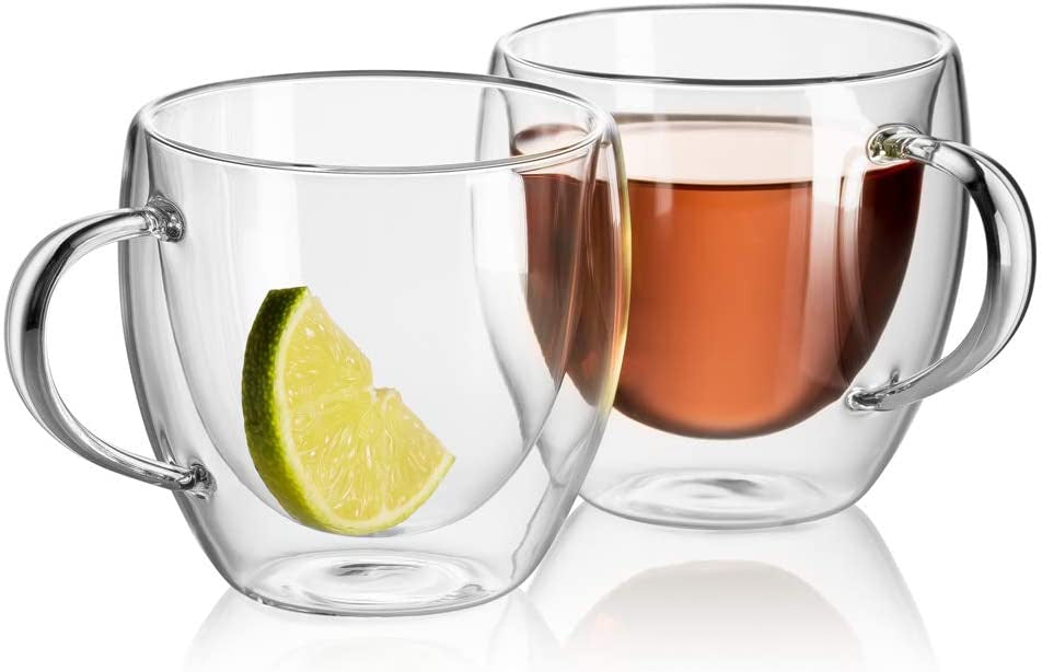 Double-walled glasses with handle - set of 4 x 250 ml