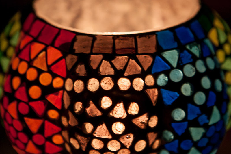 Mosaik Teelichthalter Melone Ø 15 cm