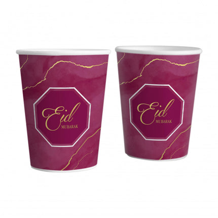 Gobelets Eid Mubarak Bordeaux/Violet (6 pièces)