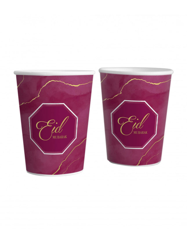 Gobelets Eid Mubarak Bordeaux/Violet (6 pièces)
