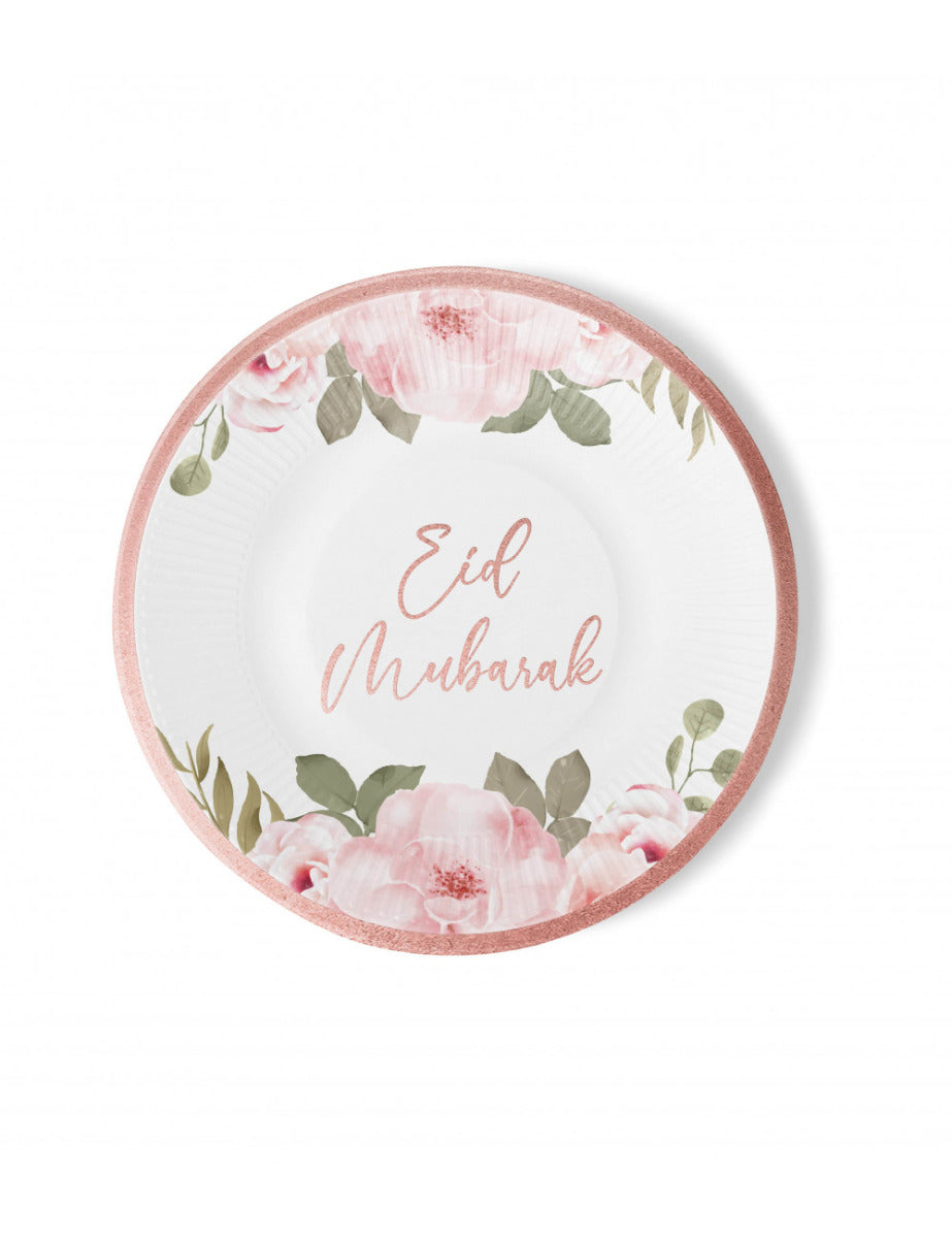 Eid Mubarak Teller Roségold (6 Stück)