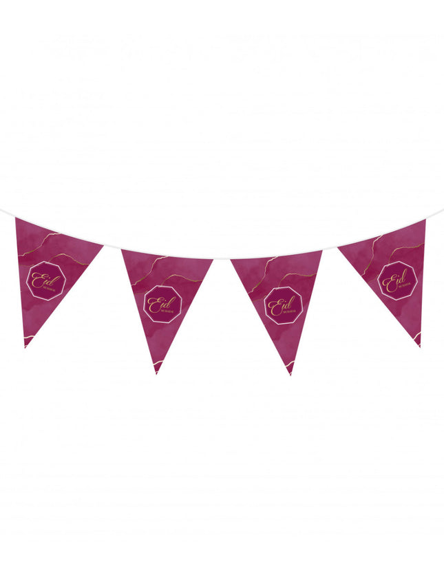 Drapeaux Aïd Moubarak Bordeaux/Violet