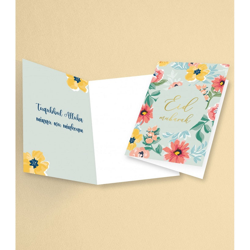 Eid Mubarak Wenskaart Bloemen