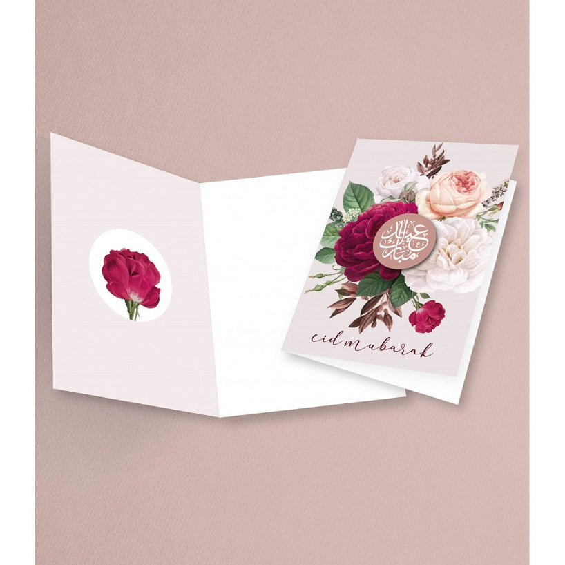 Eid Mubarak Greeting Card Flowers