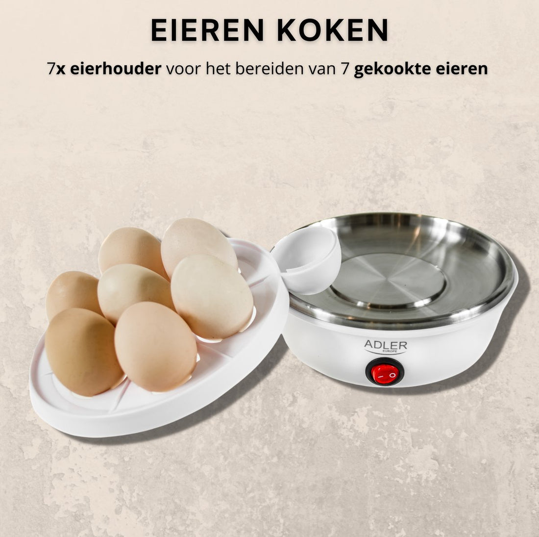 Eierkocher - Eierkocher elektrisch - Für 7 Eier geeignet - Edelstahl