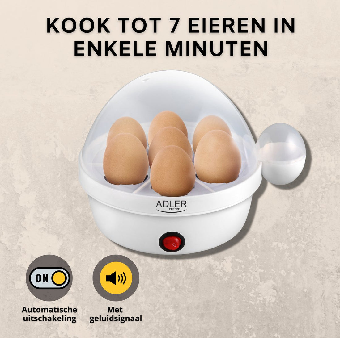 Eierkocher - Eierkocher elektrisch - Für 7 Eier geeignet - Edelstahl
