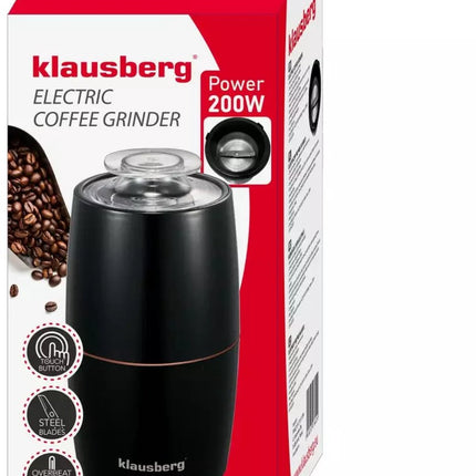 Klausberg KB7602 Moulin à café électrique - Réservoir et lame en acier inoxydable - Degré de mouture réglable - Compact et léger