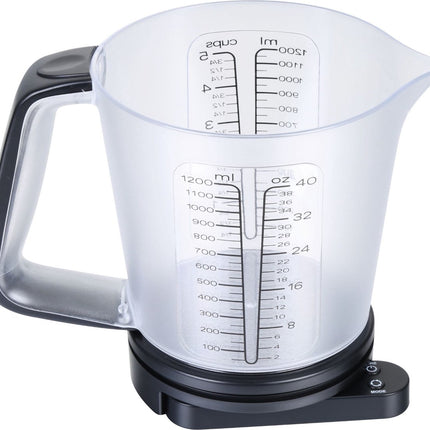Balance de cuisine électronique avec verre doseur de 1g à 5kg 1,2L - Graduation - G/Oz/Ml