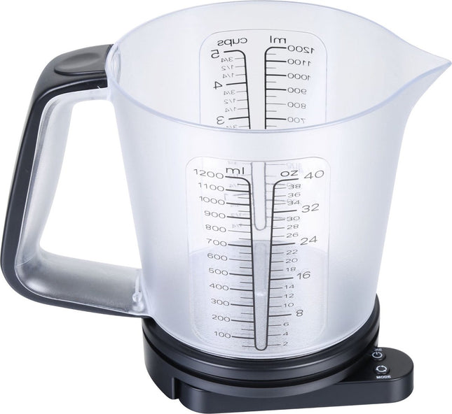 Balance de cuisine électronique avec verre doseur de 1g à 5kg 1,2L - Graduation - G/Oz/Ml