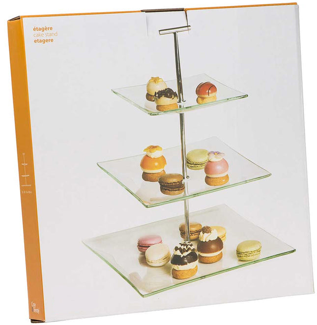 ÉTAGÈRE 25-20-15XH30CM VERRE 3 NIVEAUX