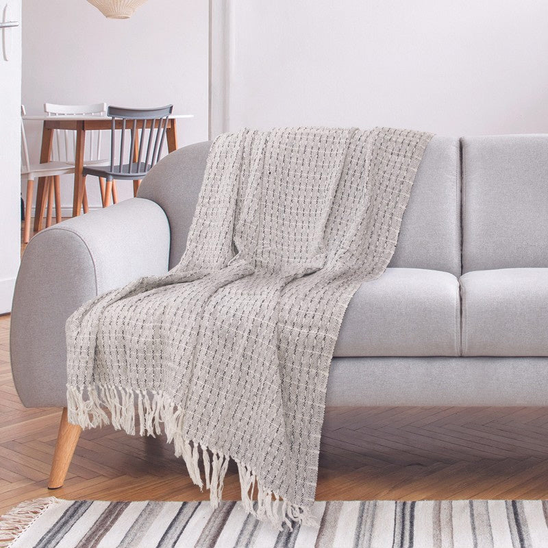 Gefranjerde plaid katoen