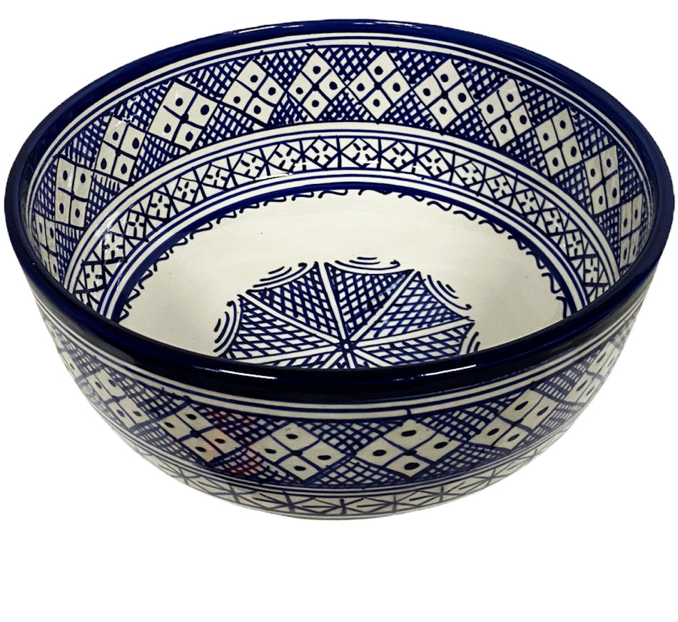 Marokkanische Keramikschale blau-weiß