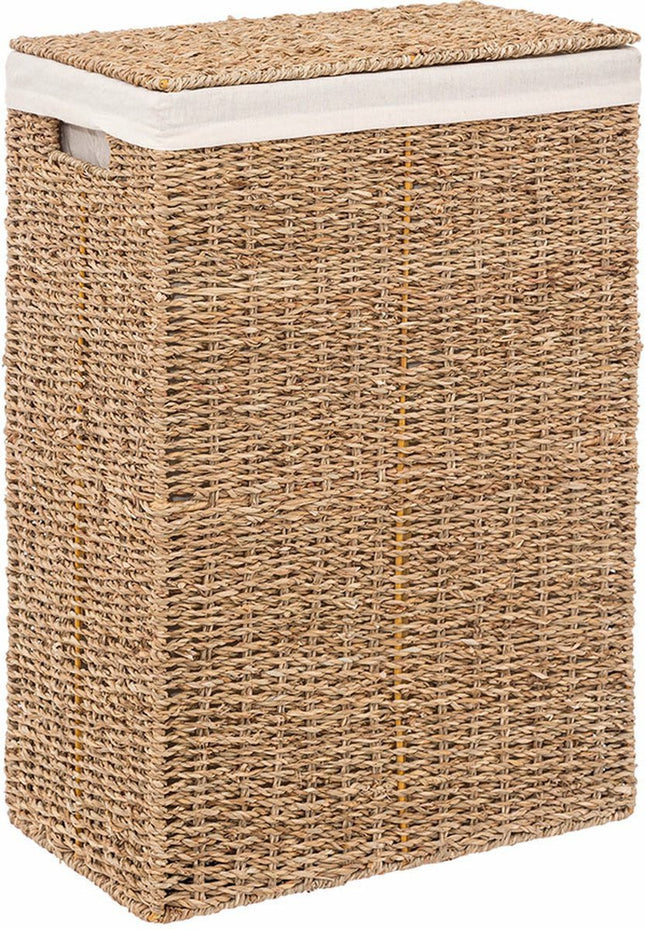 Panier à linge - osier - avec couvercle - rectangulaire - 37 x 22 x 55 cm - 40 litres