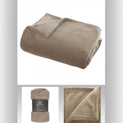 Atmosphera - Plaid - Flanelle - Beige - 130 x 180 cm