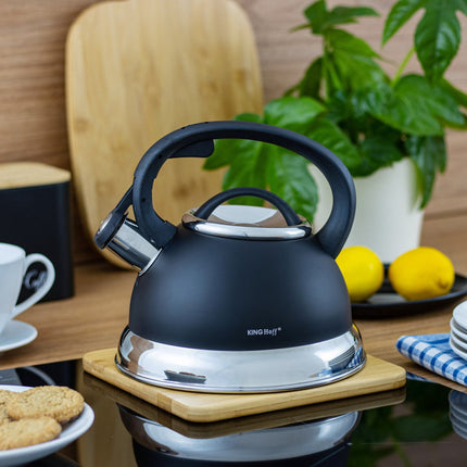 Bouilloire sifflante - 2,2 litres - Inox - avec sifflet