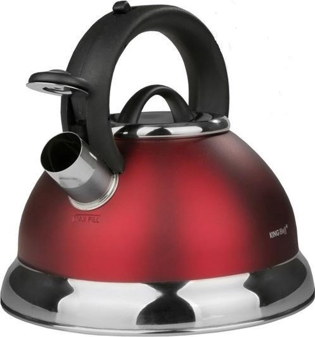Kinghoff fluitketel 3 liter rvs – voor inductie, in zwart, wit, rood of oranje – foto 7