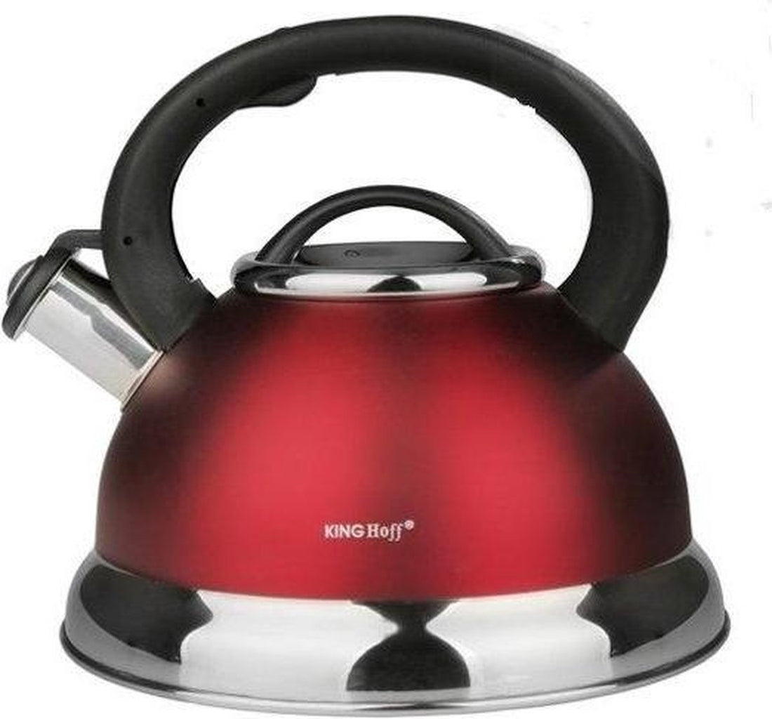 Kinghoff fluitketel 3 liter rvs – voor inductie, in zwart, wit, rood of oranje – foto 8
