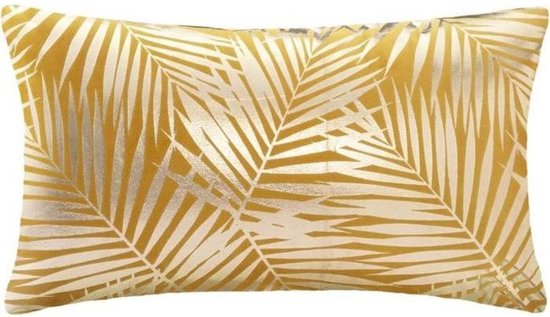 Coussin en velours Tropic - 30 x 50 cm - Jaune ocre