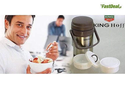 Thermos alimentaire - Boîte à lunch en acier inoxydable - 3 récipients séparés (0,3L + 0,68L + 0,32L) - Double paroi - Chaud & froid pendant des heures - Capacité totale 1,5L - Léger & incassable