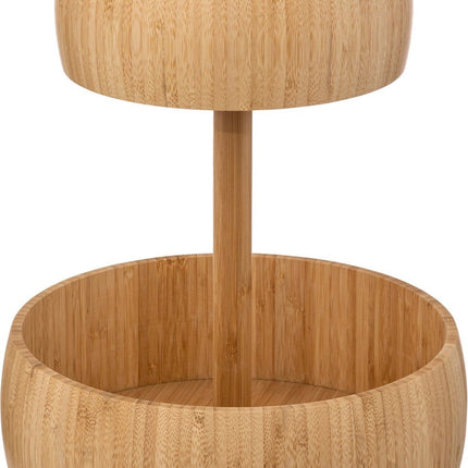 Corbeille à fruits en bambou - 2 niveaux - Coupe à fruits - Plat décoratif - 29 cm