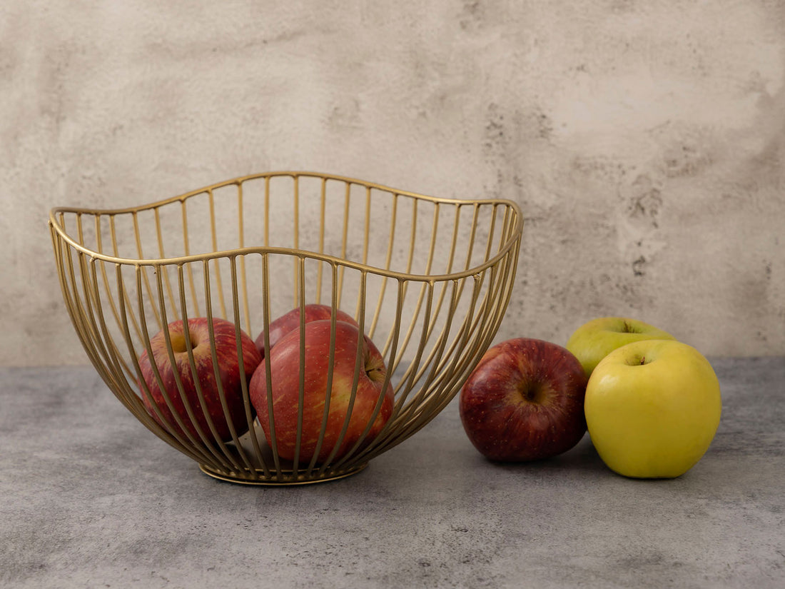 Gold Metal Fruit Bowl