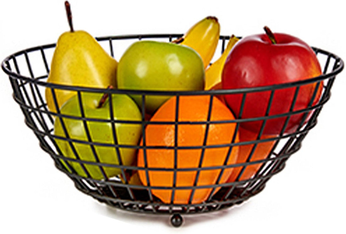 Fruit bowl - Fruit basket - Black - Steel - Ø 28 cm H 11 cm