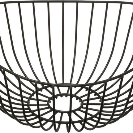 Corbeille à fruits - panier à fruits rond en métal noir 27 cm - Panier en fil métallique