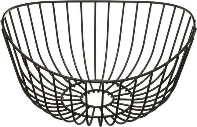 Corbeille à fruits - panier à fruits rond en métal noir 27 cm - Panier en fil métallique